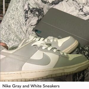 Nike Gray and White Sneakers
